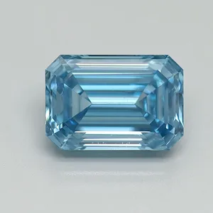 1.29ct EMERALD Fancy Vivid Blue VVS2 Coloured Lab diamond
