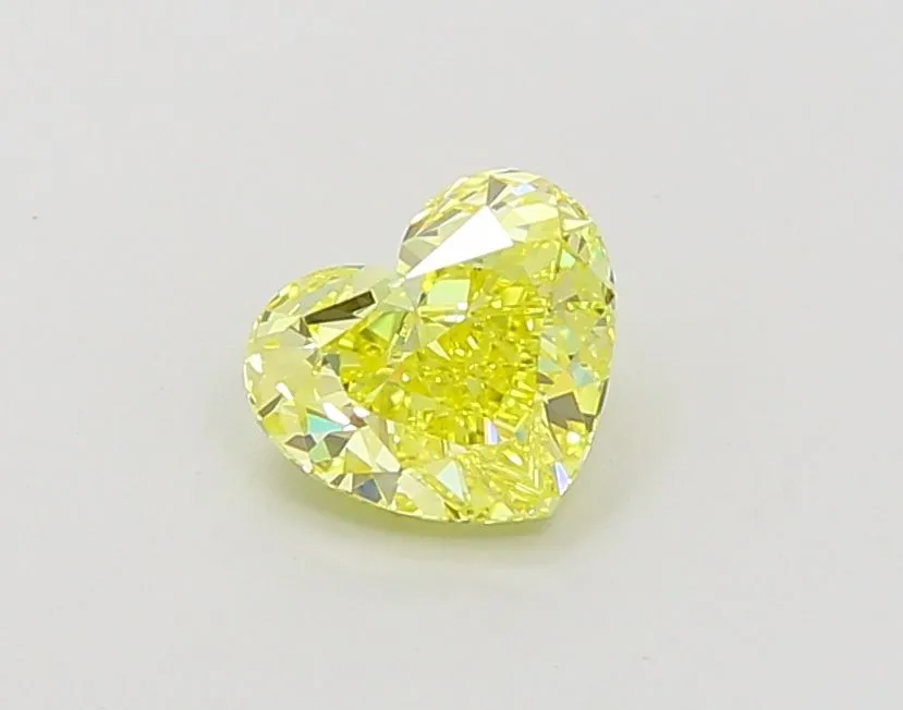 1.09ct HEART Fancy Vivid Yellow VVS2 Coloured Lab diamond