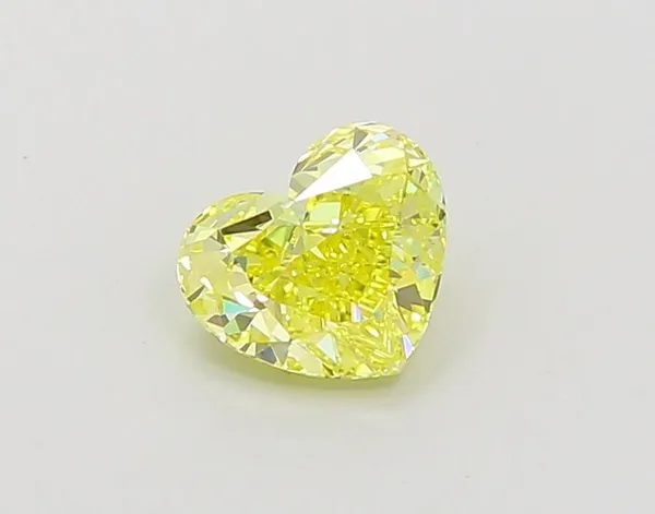 1.09ct HEART Fancy Vivid Yellow VVS2 Coloured Lab diamond