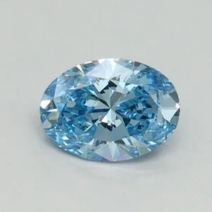 0.51ct OVAL Fancy Vivid Blue VS1 Coloured Lab diamond