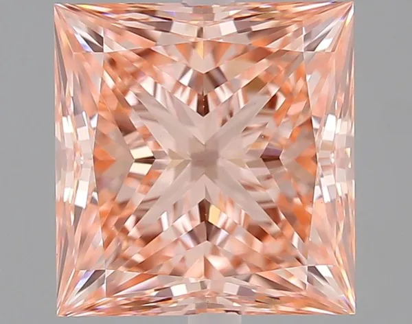 2.04ct PRINCESS Fancy Vivid Pink VS1 Coloured Lab diamond