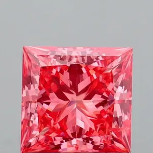 1.05ct PRINCESS Fancy Vivid Pink SI1 Coloured Lab diamond