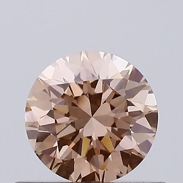 0.50ct ROUND Fancy Intense Brownish Pink VVS2 Coloured Lab diamond