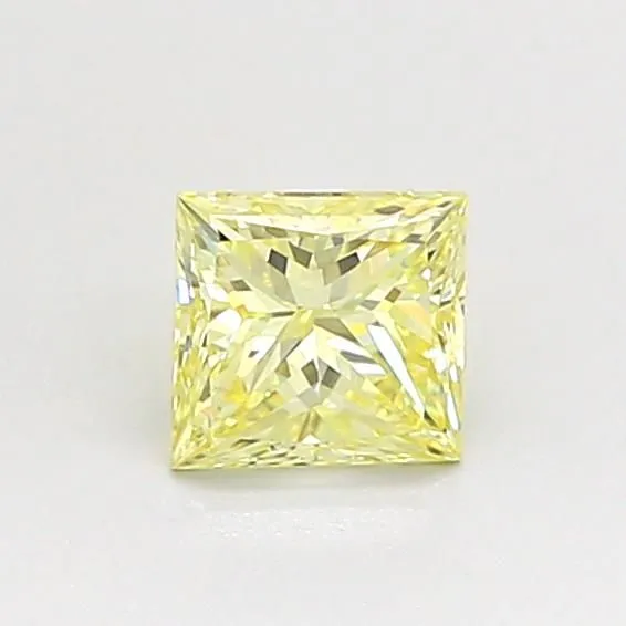0.53ct PRINCESS Fancy Light Yellow VS1 Coloured Lab diamond