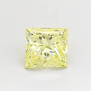 0.53ct PRINCESS Fancy Light Yellow VS1 Coloured Lab diamond