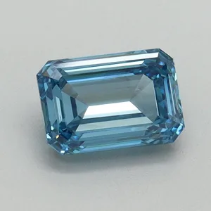 1.09ct EMERALD Fancy Vivid Blue VVS2 Coloured Lab diamond