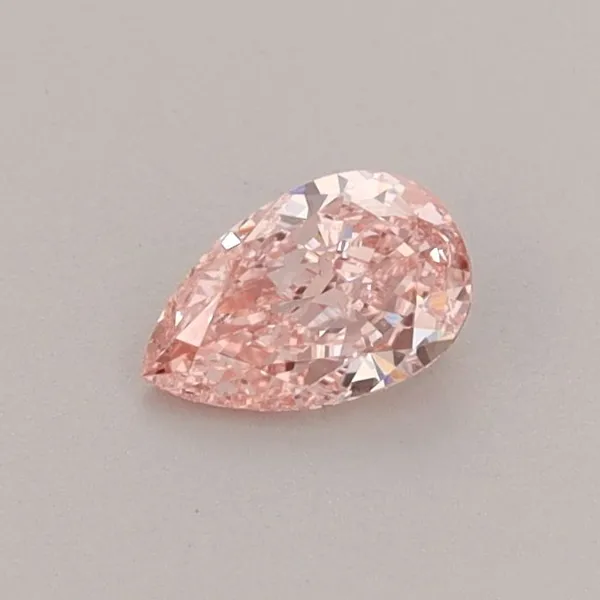 0.38ct PEAR Fancy Vivid Pink VVS2 Coloured Lab diamond