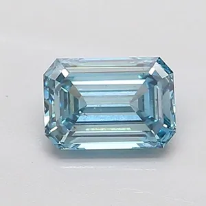 0.91ct EMERALD Fancy Vivid Greenish Blue VS2 Coloured Lab diamond