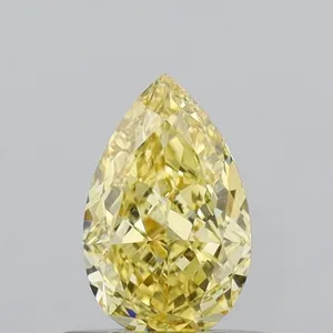 0.61ct PEAR Fancy Intense Yellow VVS2 Coloured Lab diamond