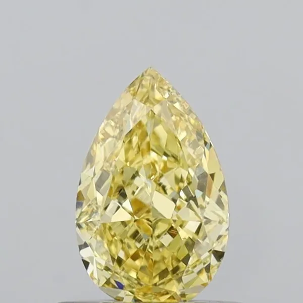 0.61ct PEAR Fancy Intense Yellow VVS2 Coloured Lab diamond