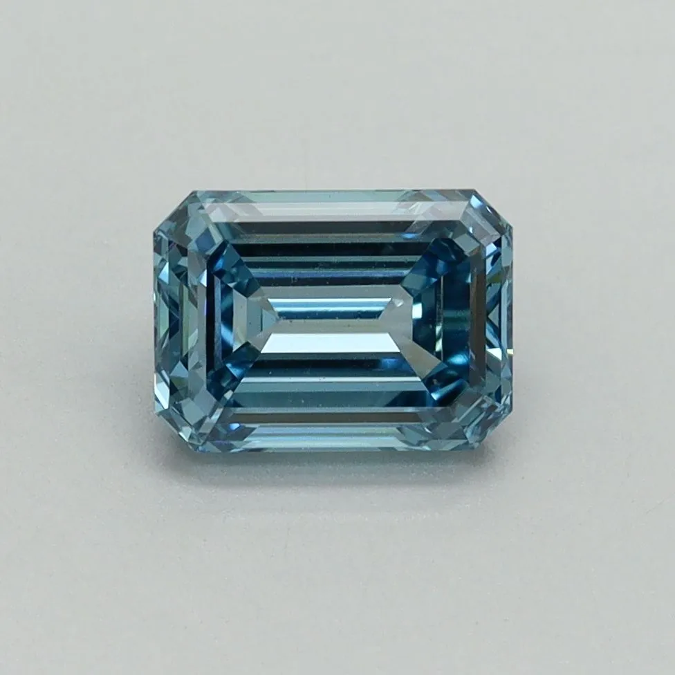 1.17ct EMERALD Fancy Vivid Blue VS1 Coloured Lab diamond