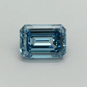 1.17ct EMERALD Fancy Vivid Blue VS1 Coloured Lab diamond