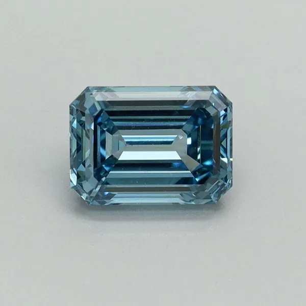 1.17ct EMERALD Fancy Vivid Blue VS1 Coloured Lab diamond