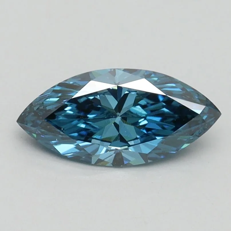 0.70ct MARQUISE Fancy Vivid Blue VS2 Coloured Lab diamond