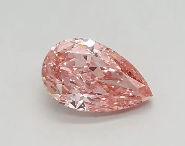 0.33ct PEAR Fancy Vivid Pink VVS2 Coloured Lab diamond