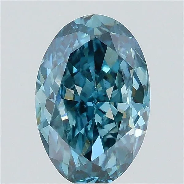 0.80ct OVAL Fancy Vivid Blue VS1 Coloured Lab diamond