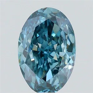 0.8ct OVAL Fancy Vivid Blue VS1 Coloured Lab diamond