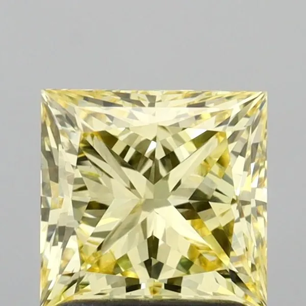 1.54ct PRINCESS Fancy Intense Yellow VVS2 Coloured Lab diamond