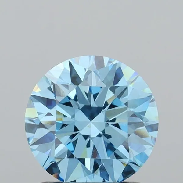 1.18ct ROUND Fancy Vivid Blue VS1 Coloured Lab diamond