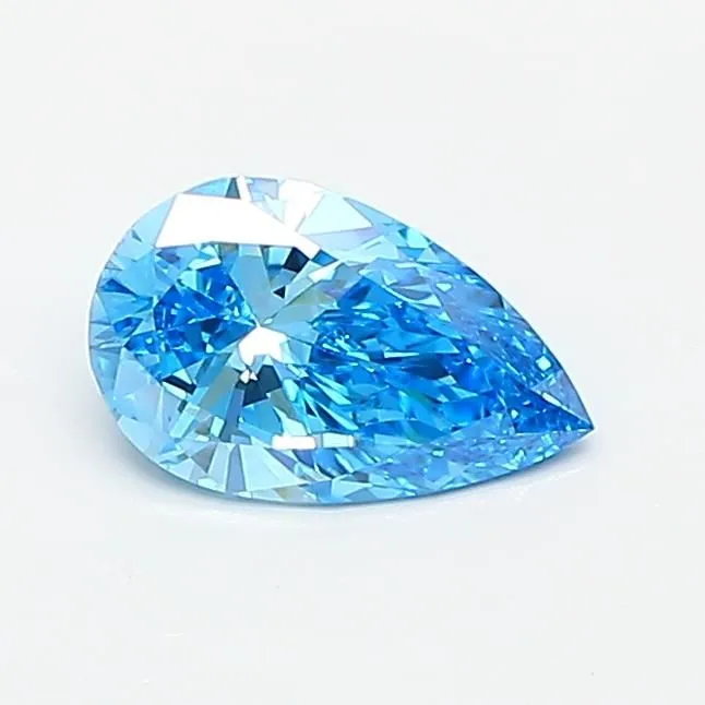 0.65ct PEAR Fancy Vivid Blue VVS2 Coloured Lab diamond