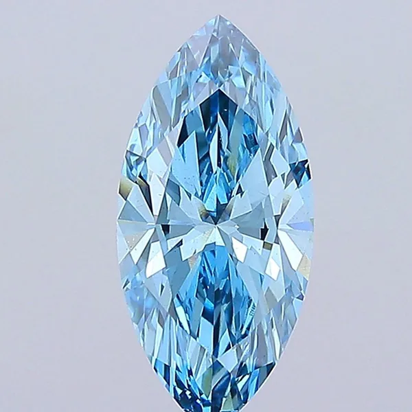 2.75ct MARQUISE Fancy Vivid Blue VS2 Coloured Lab diamond