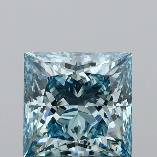 1.06ct PRINCESS Fancy Blue VVS2 Coloured Lab diamond