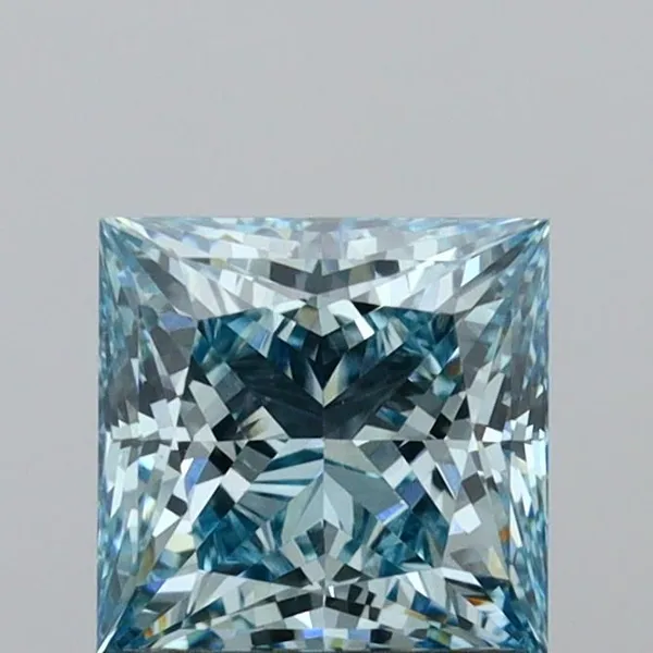 1.06ct PRINCESS Fancy Blue VVS2 Coloured Lab diamond