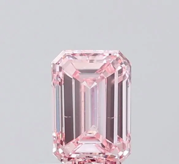 0.91ct EMERALD Fancy Intense Pink VS2 Coloured Lab diamond