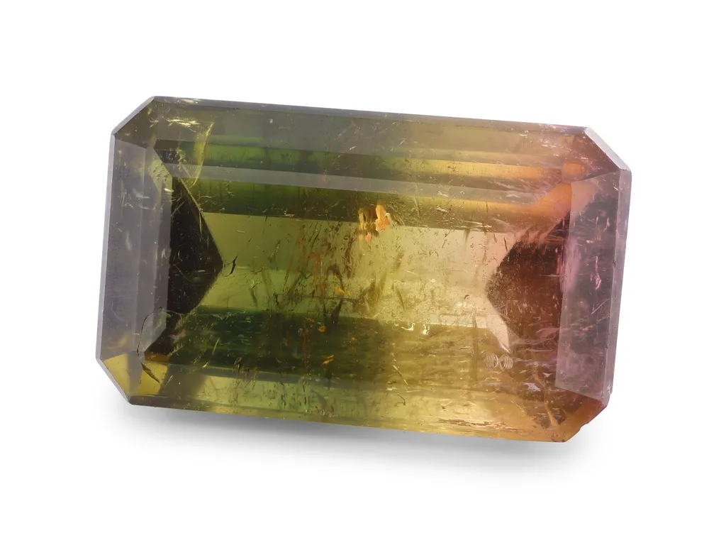 14.6ct Parti Tourmaline, Emerald Cut gemstone