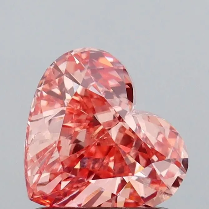 1.07ct HEART Fancy Vivid Pink VS2 Coloured Lab diamond