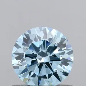 0.55ct ROUND Fancy Vivid Blue VVS2 Coloured Lab diamond