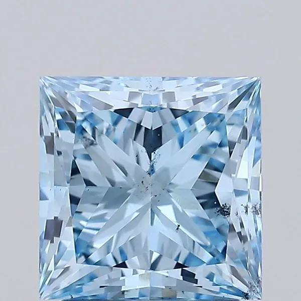 2.01ct PRINCESS Fancy Vivid Blue SI1 Coloured Lab diamond