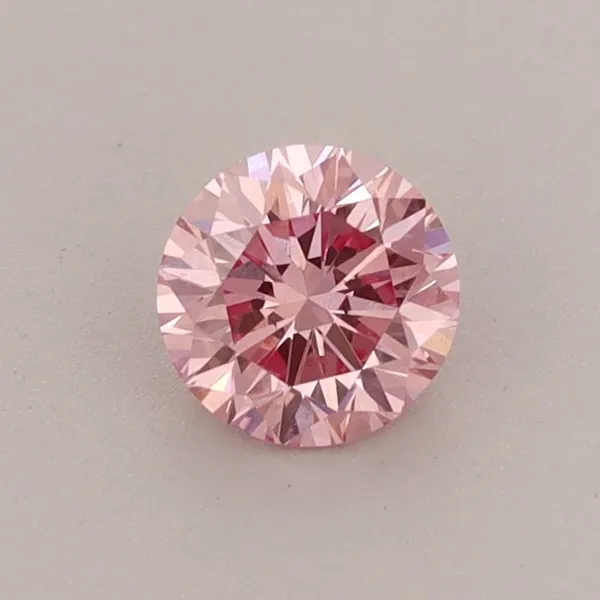 0.46ct ROUND Fancy Vivid Pink VVS2 Coloured Lab diamond