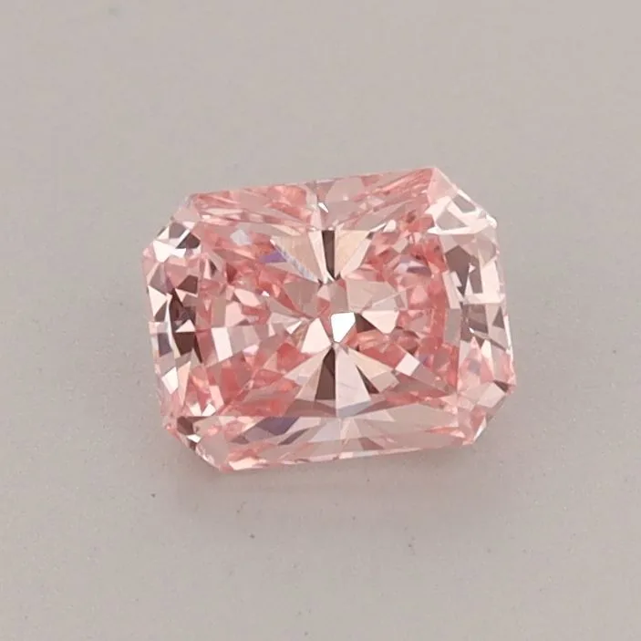 0.59ct RADIANT Fancy Vivid Pink VVS2 Coloured Lab diamond