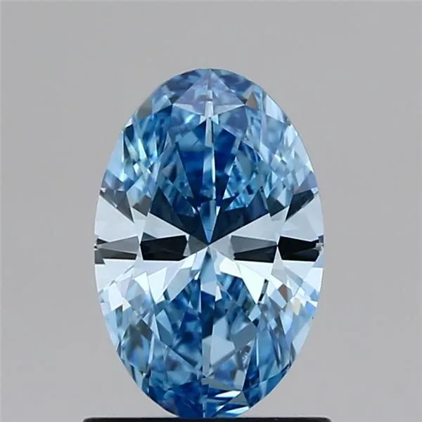 1.00ct OVAL Fancy Vivid Blue VS1 Coloured Lab diamond