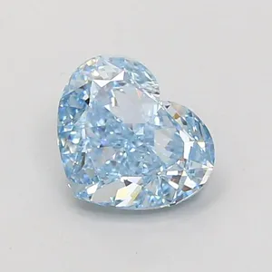 1.44ct HEART Fancy Vivid Blue VS1 Coloured Lab diamond