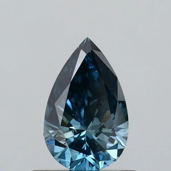 0.59ct PEAR Fancy Deep Greenish Blue SI1 Coloured Lab diamond