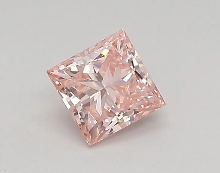 0.43ct PRINCESS Fancy Vivid Pink VVS2 Coloured Lab diamond