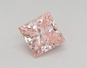 0.43ct PRINCESS Fancy Vivid Pink VVS2 Coloured Lab diamond
