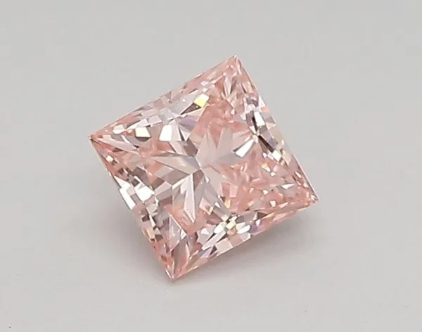 0.43ct PRINCESS Fancy Vivid Pink VVS2 Coloured Lab diamond