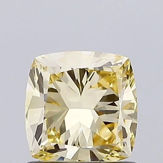 0.86ct CUSHION Fancy Yellow VS1 Coloured Lab diamond