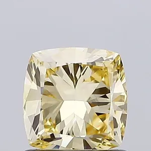 0.86ct CUSHION Fancy Yellow VS1 Coloured Lab diamond