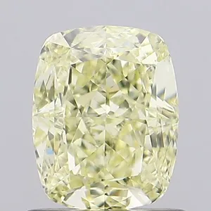1.05ct CUSHION Fancy Light Yellow VS1 Coloured Lab diamond
