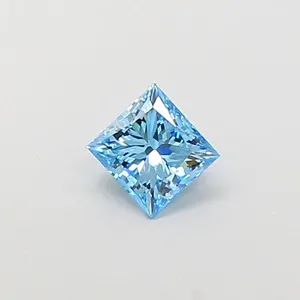 1ct PRINCESS Fancy Vivid Blue VS2 Coloured Lab diamond