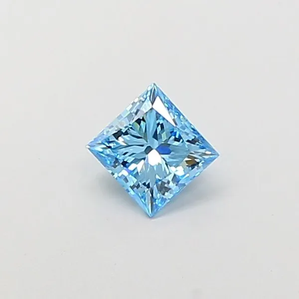 1ct PRINCESS Fancy Vivid Blue VS2 Coloured Lab diamond