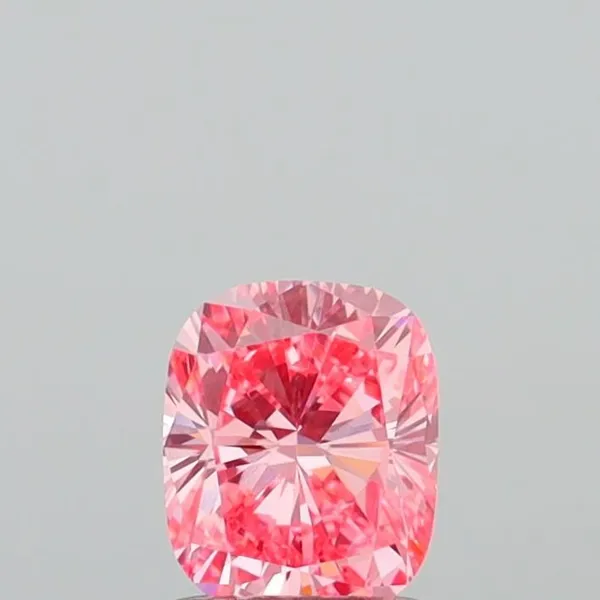 0.92ct CUSHION Fancy Vivid Pink VVS2 Coloured Lab diamond