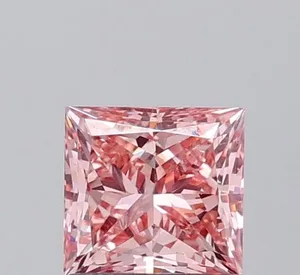 1.03ct PRINCESS Fancy Intense Pink VS2 Coloured Lab diamond