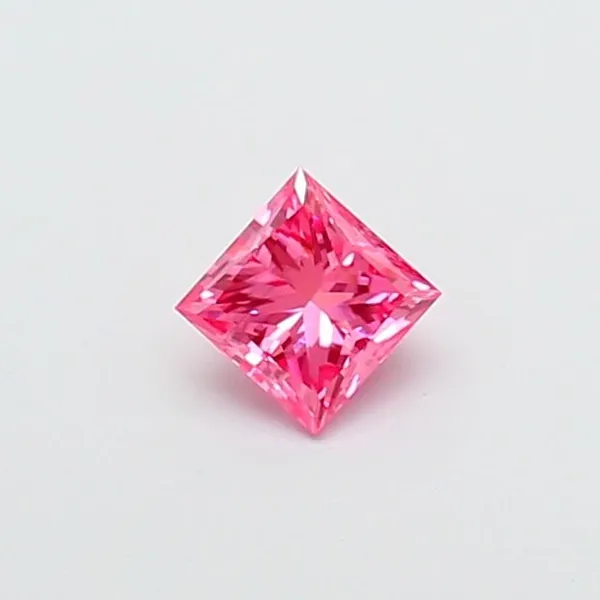 0.55ct PRINCESS Fancy Vivid Pink VS1 Coloured Lab diamond
