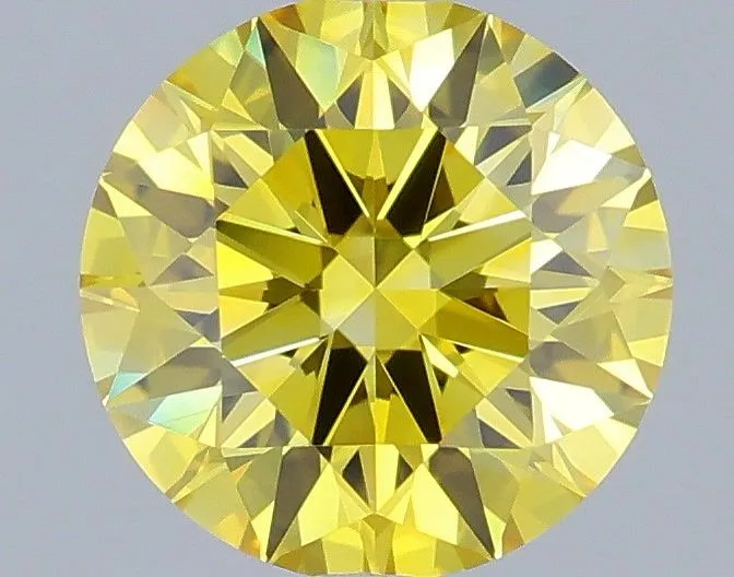 0.65ct ROUND Fancy Vivid Yellow VVS1 Coloured Lab diamond