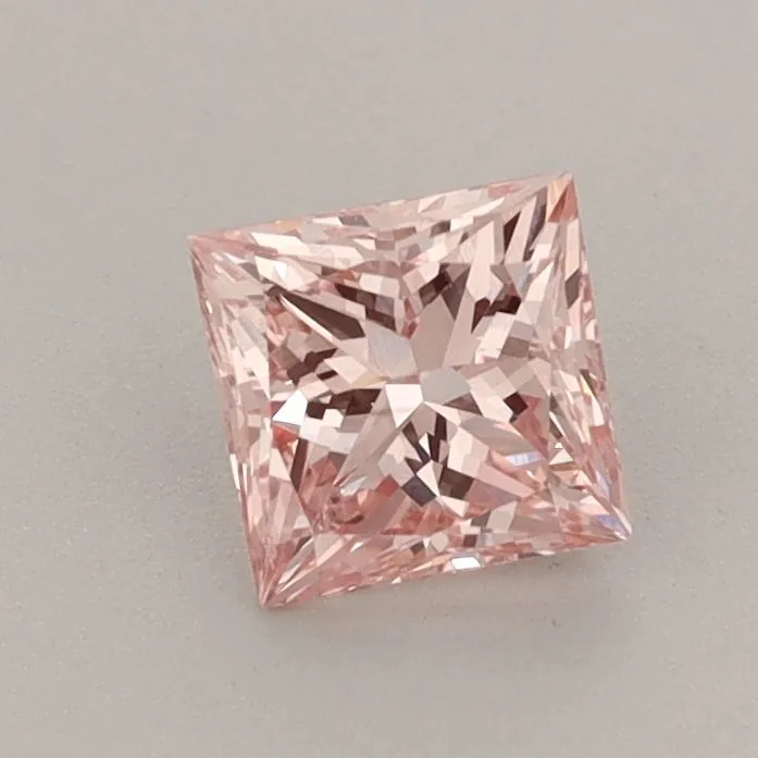 0.71ct PRINCESS Fancy Intense Pink VS2 Coloured Lab diamond